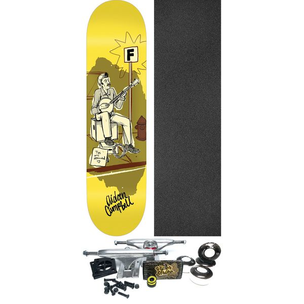Foundation Skateboards Aidan Campbell Busker Skateboard Deck - 8.5" x 32.25" - Complete Skateboard Bundle